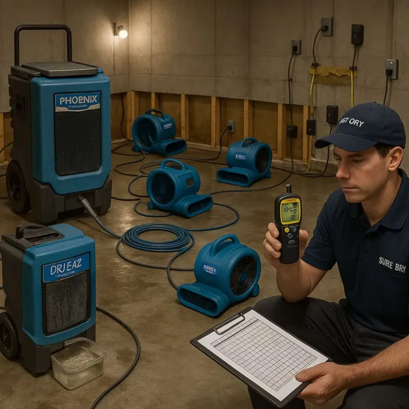 Structural Drying and Dehumidification process in Byng, OK